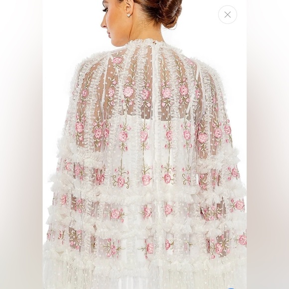 Mac Duggal Floral Lace Mini Dress - Picture 5 of 10